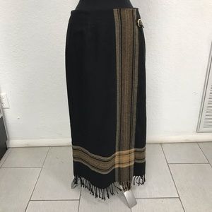 EUC Vintage Michele Wool Fringe Skirt Size 10